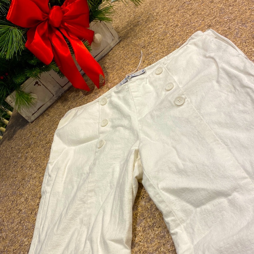 209 WST White Linen Blend Capri, Crop or Ankle Pants Size 6